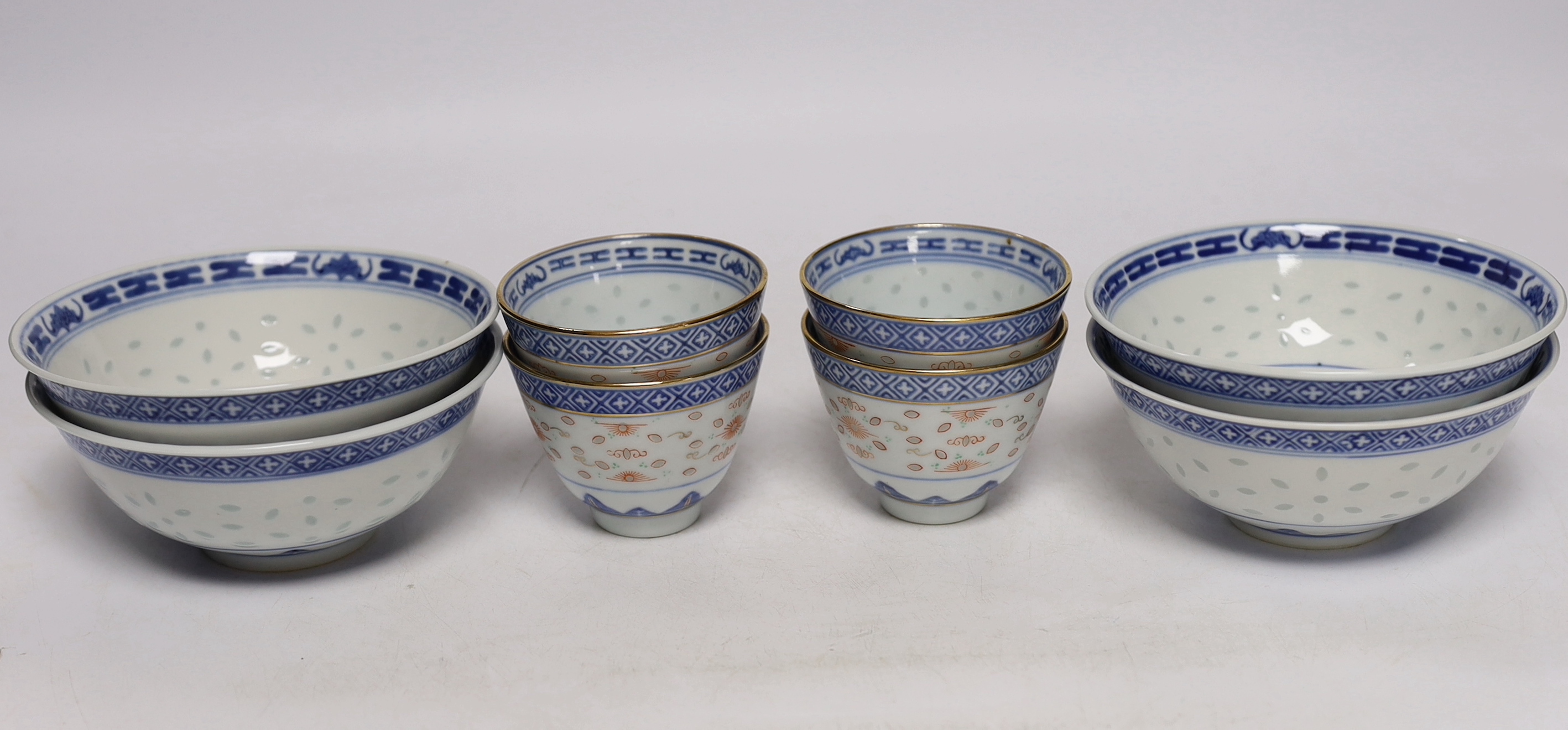 A group of Chinese blue and white porcelain, dishes 24cm wide